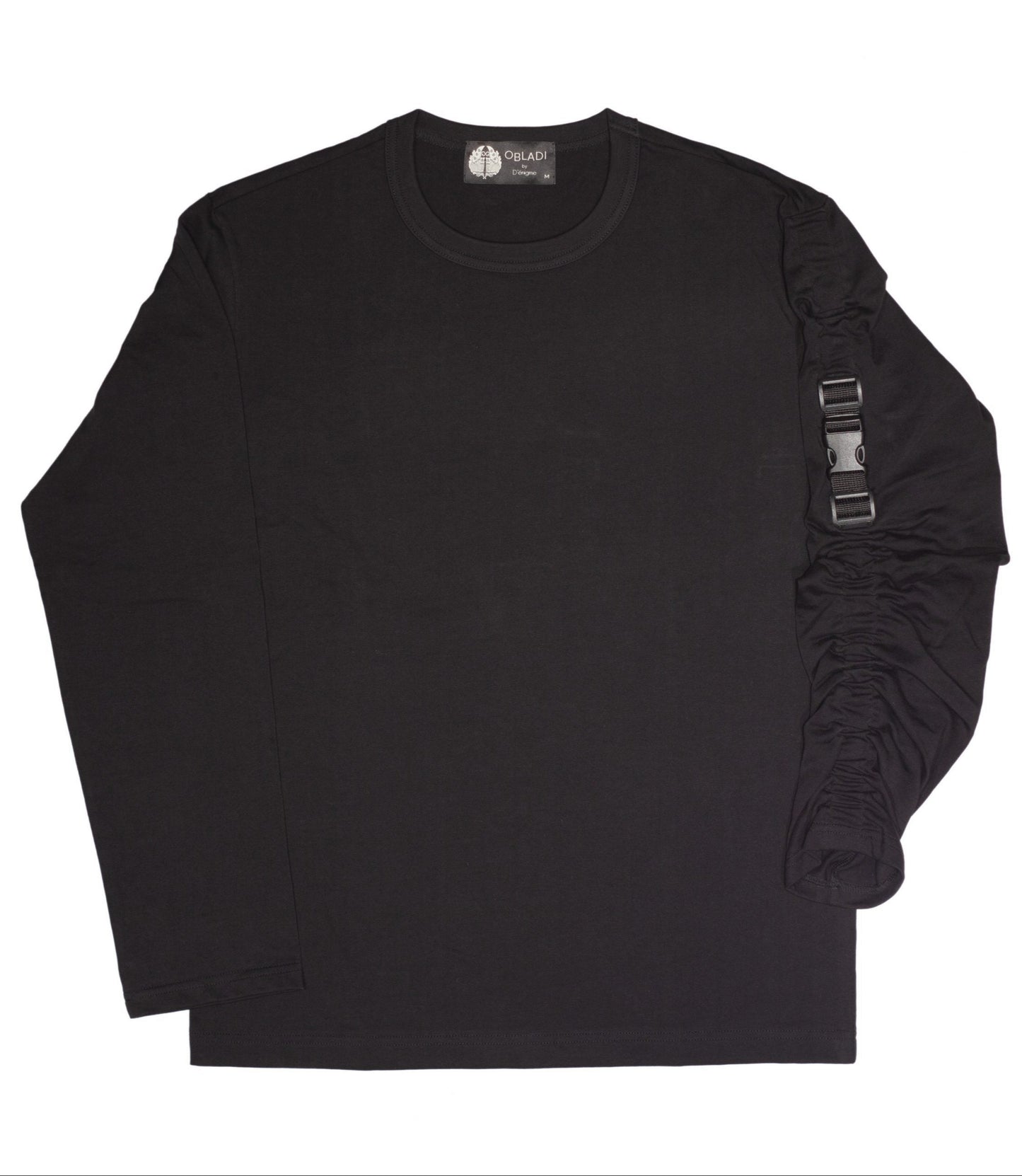 Long Sleeves Gathered Buckles T-Shirt