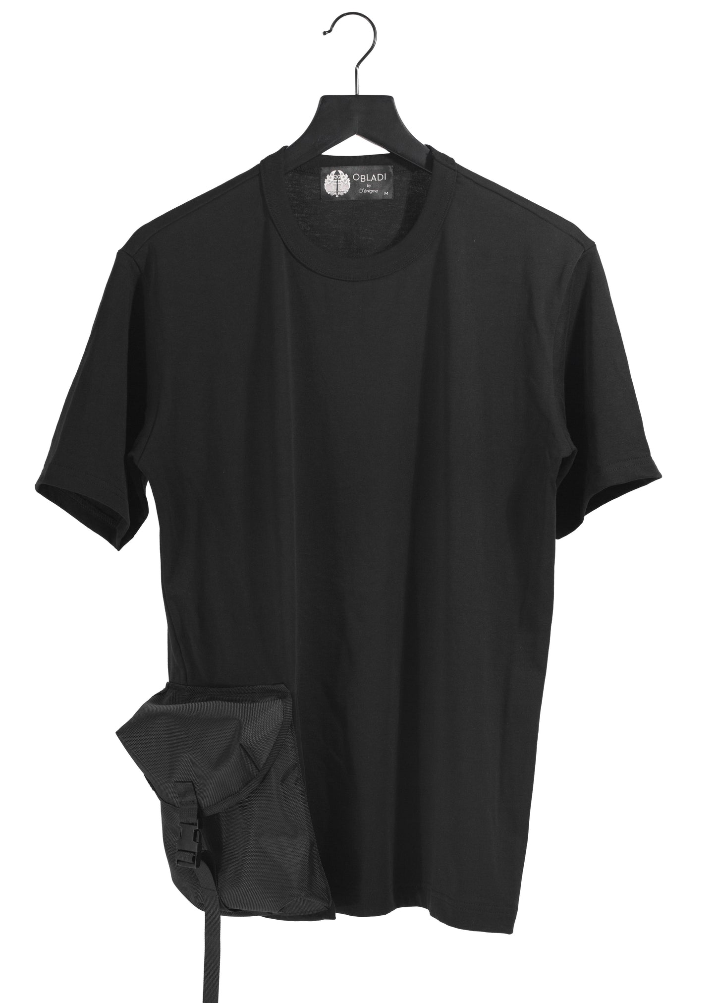 Bag Pocket on Black T-Shirt