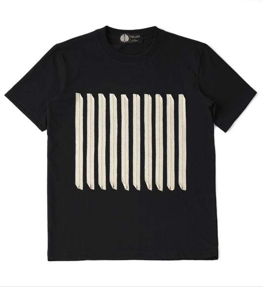 Beige Barcode on Black or White T-Shirt