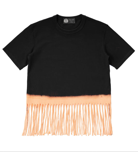 Fringe-Cut Bottom Bleached T-Shirt