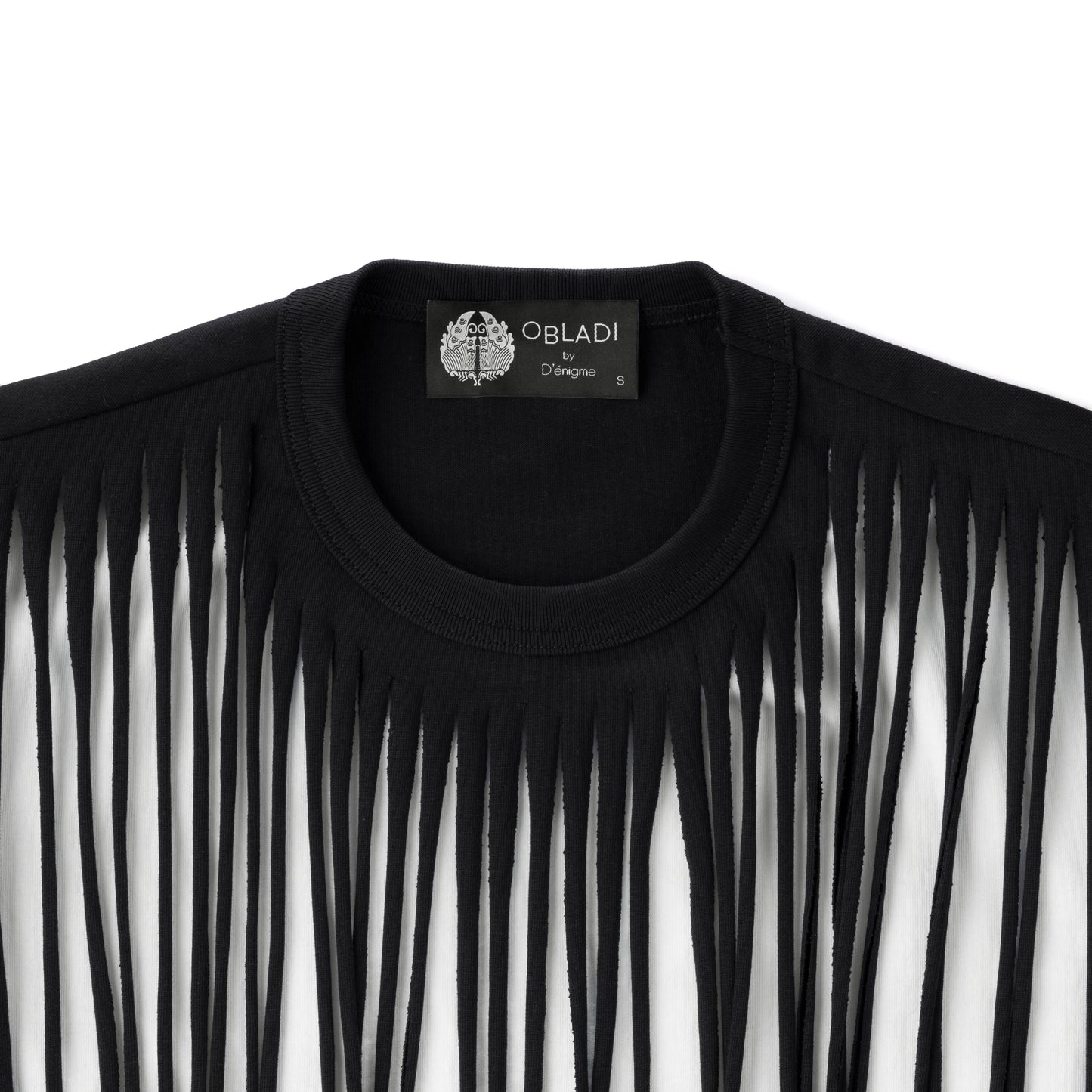 Two-Layer Fringe-Cut T-Shirt With Jeans Pocket