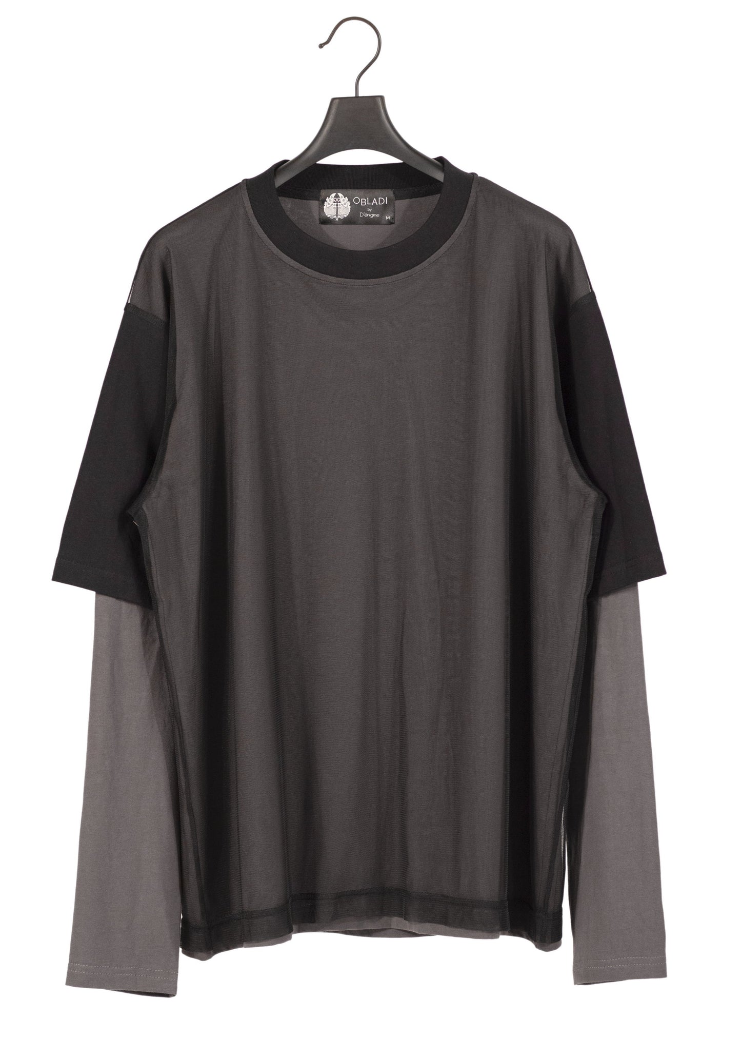 Two Layers Mesh Long Sleeves T-shirt